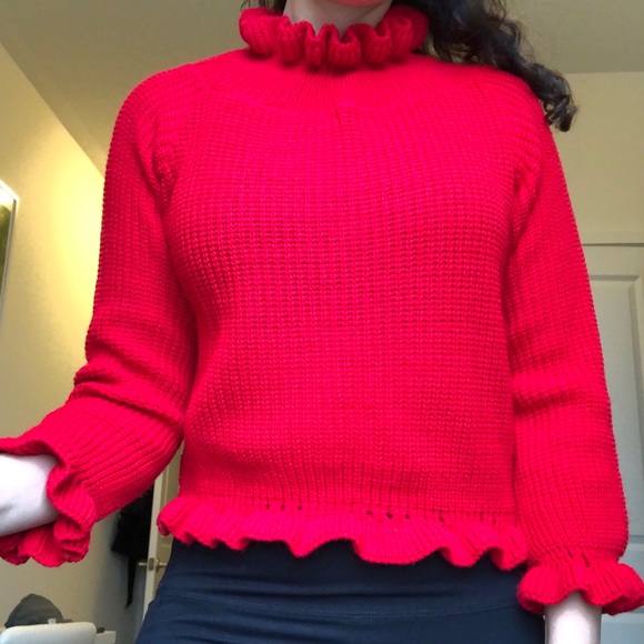 Vintage Sweaters - Vintage Cameo rose cropped knit sweater